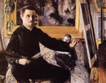 Gustave Caillebotte Painting - Self Portrait with Easel Gustave Caillebotte